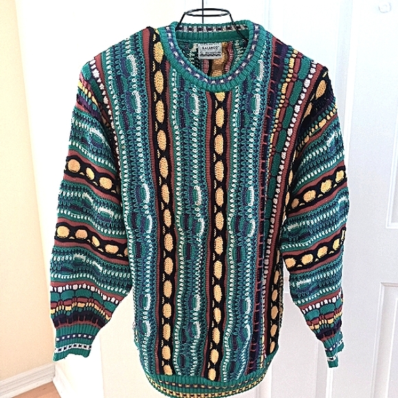 Vintage Kalaroo Made in Australia Mercerized Cotton Mens sz XL Coogi Sweater 90s - Picture 1 of 15